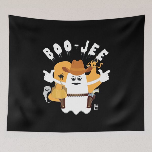 Item preview, BOO JEE Ghost - GHOST as a cowgirl - cute Halloween - Cowgirl designed and sold by ArtProjectShop.