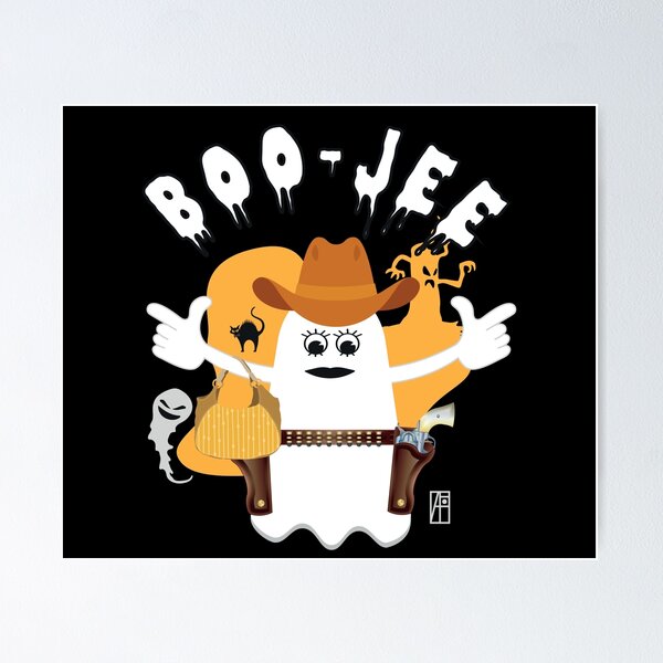 Item preview, BOO JEE Ghost - GHOST as a cowgirl - cute Halloween - Cowgirl designed and sold by ArtProjectShop.