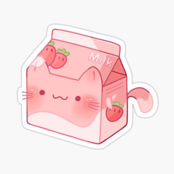 Cat Drinking Strawberry Milk Poster for Sale by DoseOfKawaii