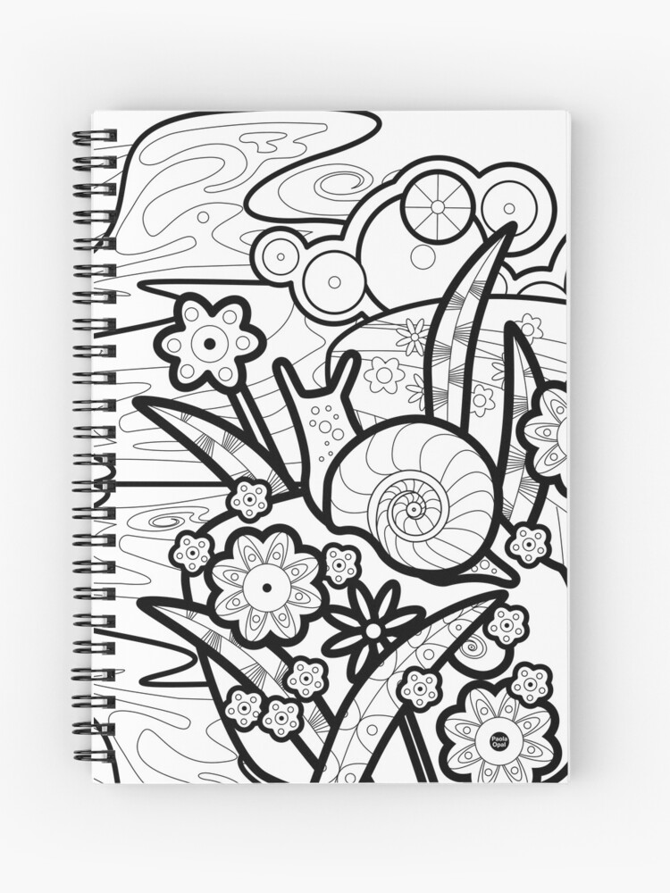 Thumbnail 1 of 3, Journal, Monisms Number 9, Snail with Flowers designed and sold by PaolaOpal.