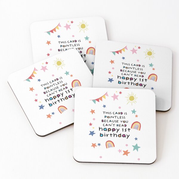 Item preview, Cute Baby Birthday Card, Happy First Birthday Card for Baby, Funny 1st Birthday Card for Son Daughter, Happy 1 Year Old designed and sold by Jesticker.
