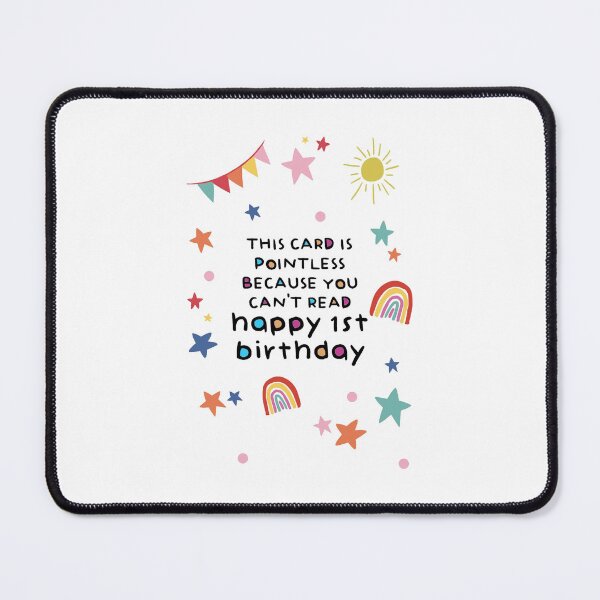 Item preview, Cute Baby Birthday Card, Happy First Birthday Card for Baby, Funny 1st Birthday Card for Son Daughter, Happy 1 Year Old designed and sold by Jesticker.
