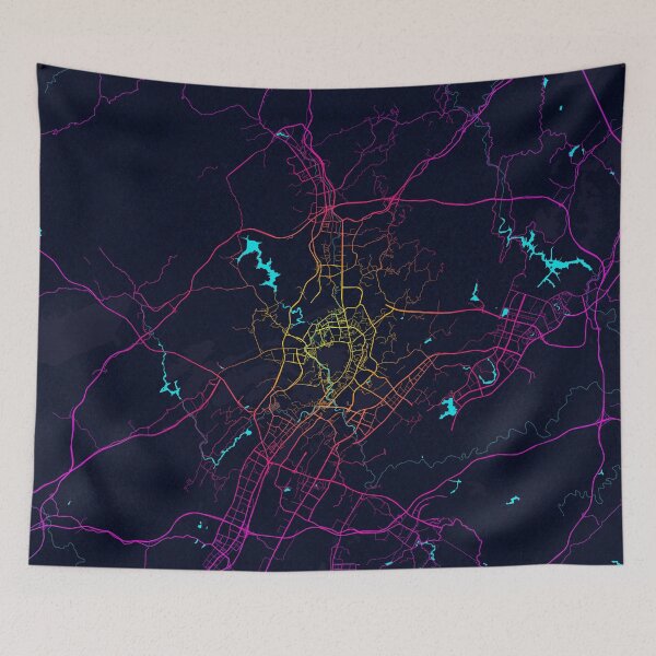 Item preview, Zunyi City Map of Guizhou, China - Neon designed and sold by deMAP.