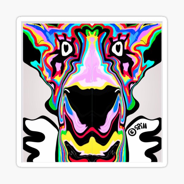 Psychedelic Angel Dog Sticker