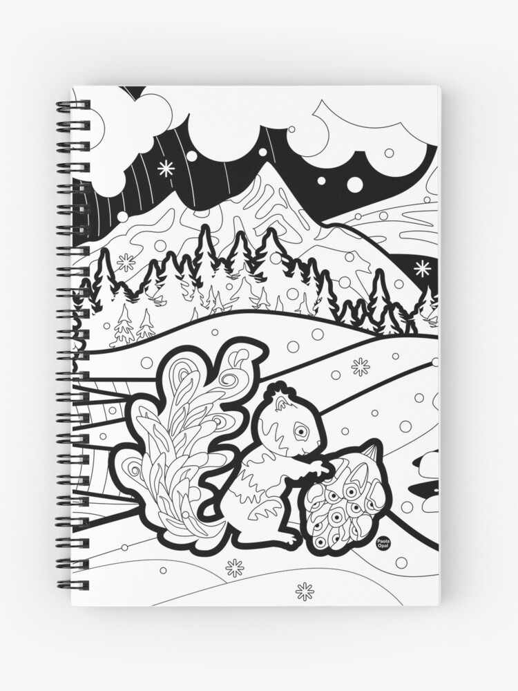Thumbnail 1 of 3, Journal, Monisms Number 6, Squirrel in Snow designed and sold by PaolaOpal.
