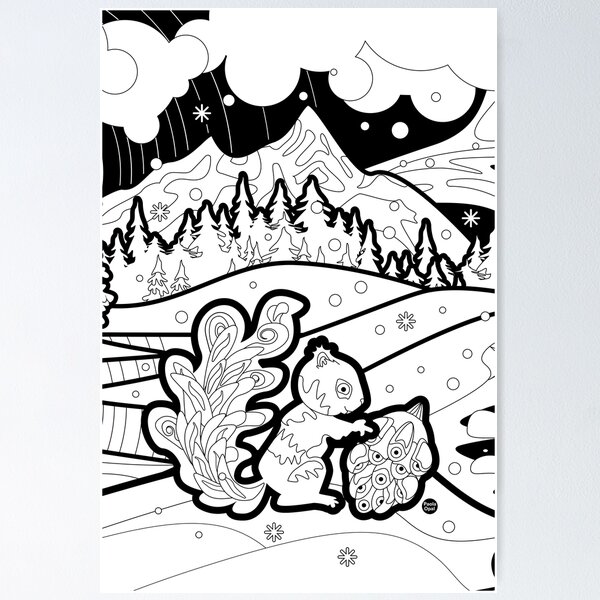 Monisms Number 6, Squirrel in Snow Poster
