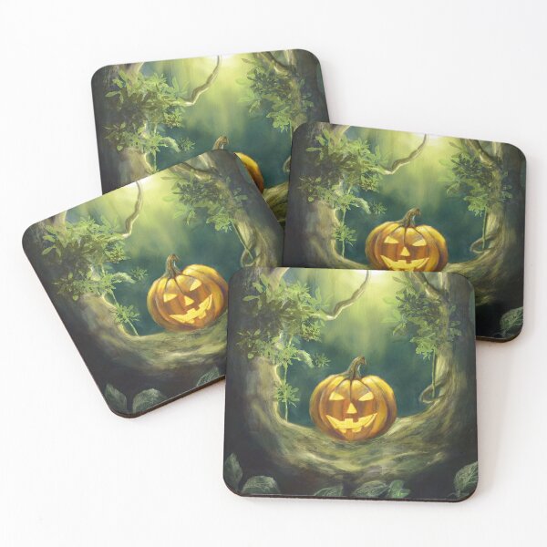 Item preview, Jack's lantern in the gloomy woods against the full moon designed and sold by Sansaranna.