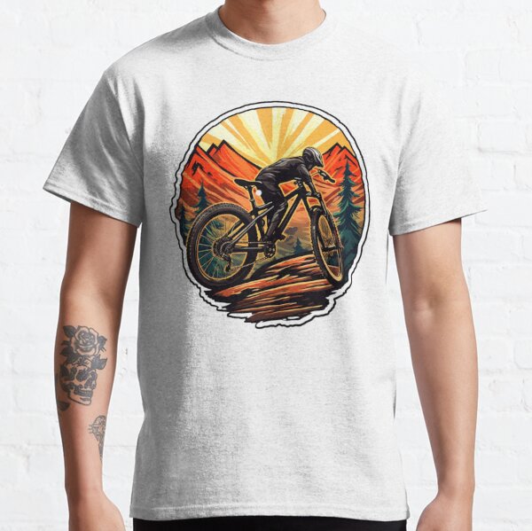 Mountain Bike T Shirt Funny Biking Goat Bicycle Men Women Vintage Witty  Graphic