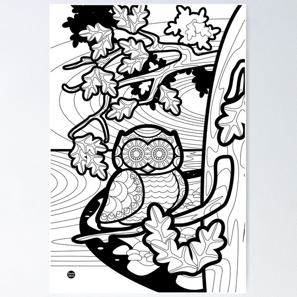 Monisms Number 4, Owl in Tree Poster