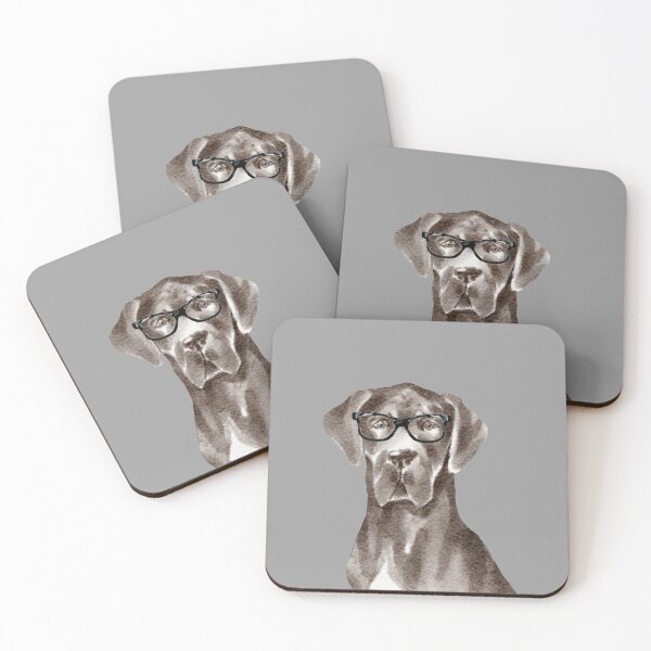 Item preview, Black Great Dane Dog With Glasses  designed and sold by beastieboutique.