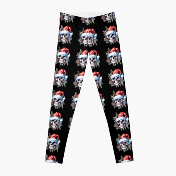 Santa Skull Leggings for Sale