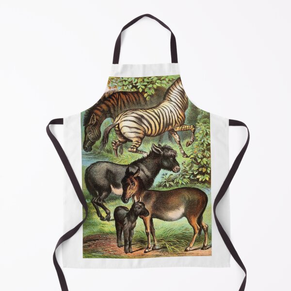 Item preview, Quagga Ass and Zebra and Wild Ass Vintage Chromolithograph by Hugh Craig Painting Animal Lover Gift designed and sold by ElegantTeaTime.