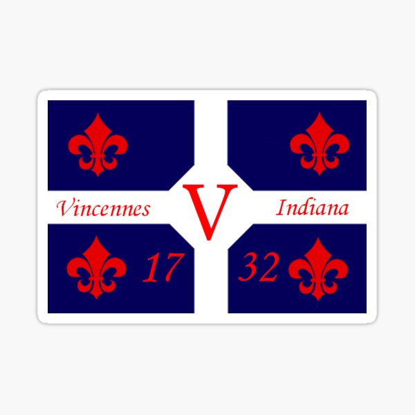 Flag of Vincennes, Indiana Sticker