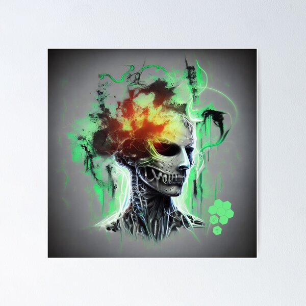 Item preview, Cybernetic Enigma: Lime Green Nebula designed and sold by AwakenedAlchemy9.