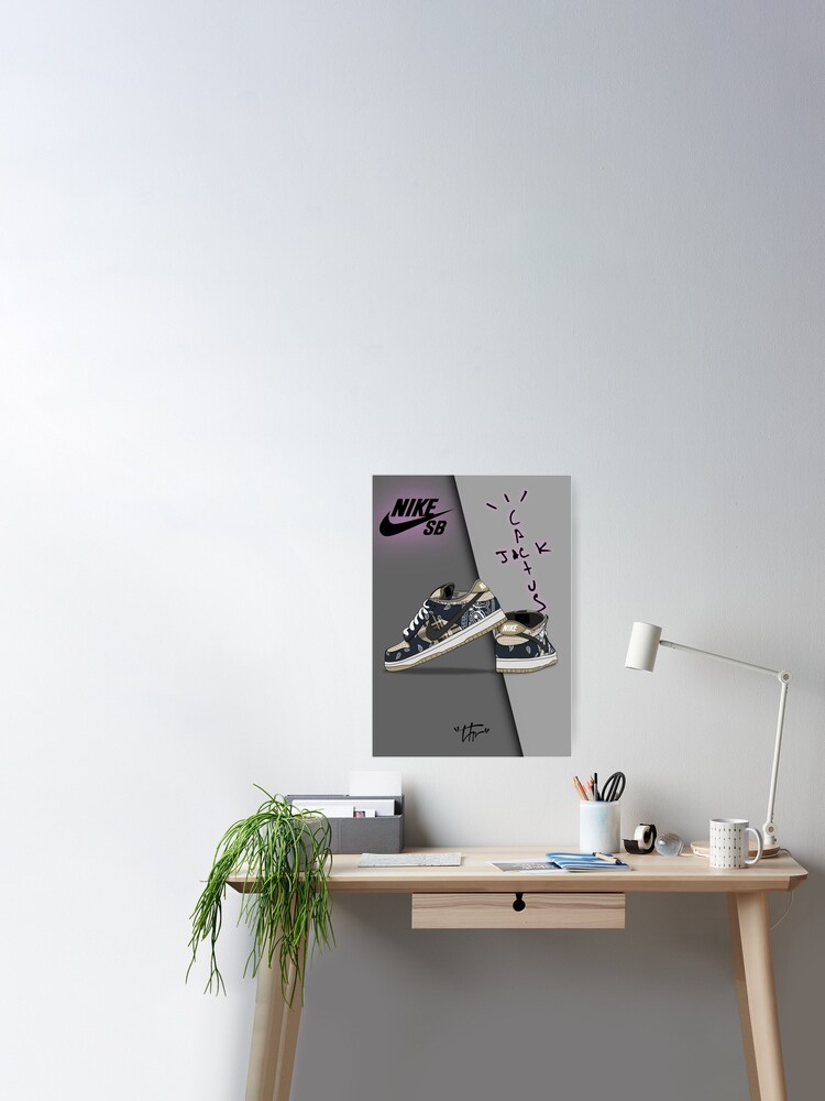 Poster avec l'œuvre « Affiche de baskets Nike SB x Cactus Jack