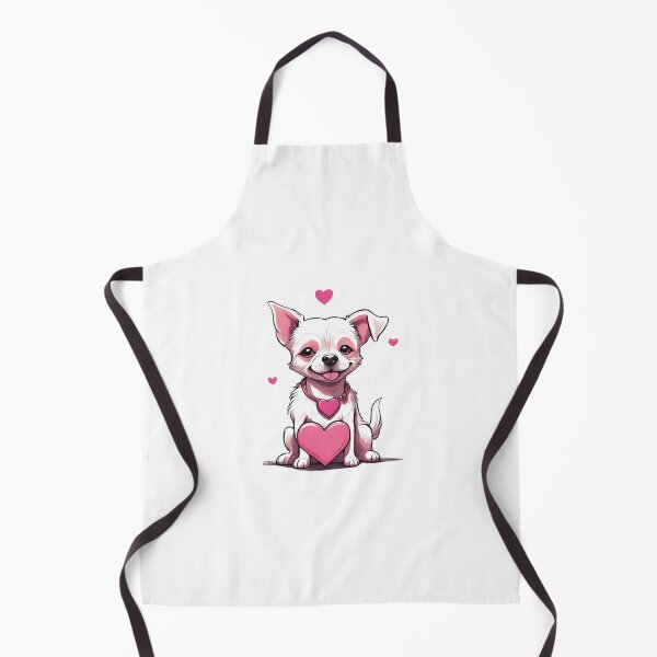 Item preview, Little white and pink dog with pink hearts designed and sold by ExtraSilver.