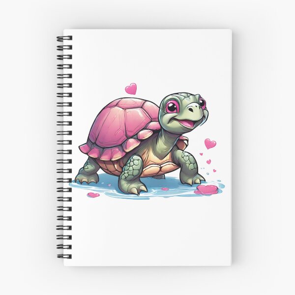 Item preview, Little pink turtle surrounded by pink hearts designed and sold by ExtraSilver.