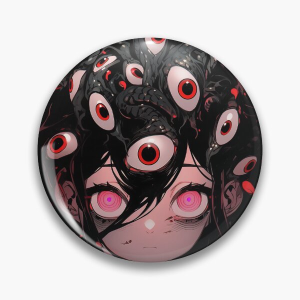 Item preview, Creepy Red Black Eye Monster and Anime Girl designed and sold by bubblegoth.