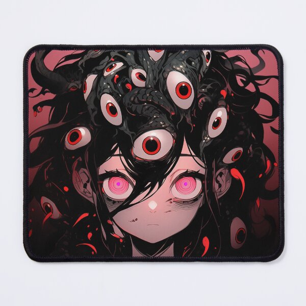 Item preview, Creepy Red Black Eye Monster and Anime Girl designed and sold by bubblegoth.