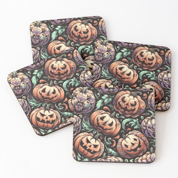 Item preview, Scary Pumpkins Creepy Jack O Lanterns Halloween Intricate Carved Pumpkin Filigree designed and sold by CoffeeIsATrip.