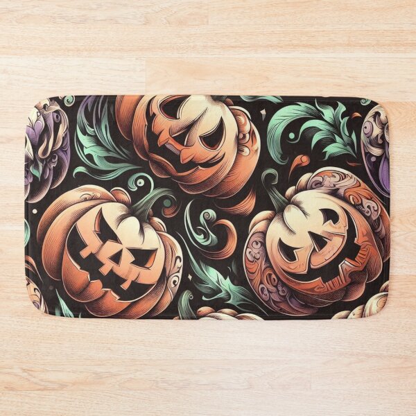 Item preview, Scary Pumpkins Creepy Jack O Lanterns Halloween Intricate Carved Pumpkin Filigree designed and sold by CoffeeIsATrip.