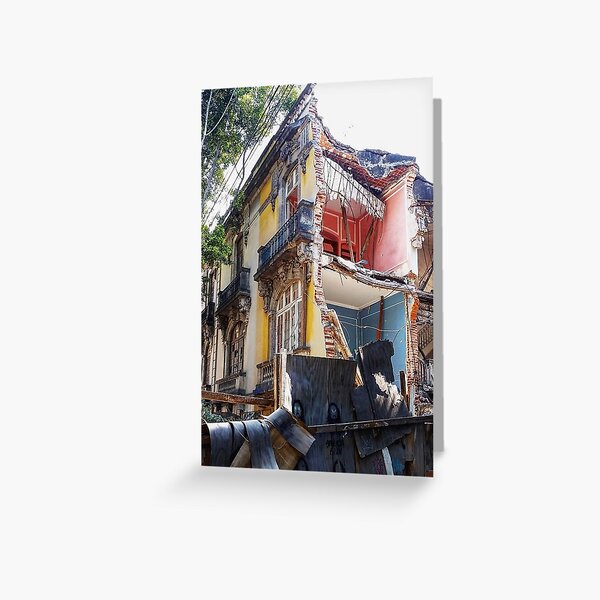 Mexico City house demolition Greeting Card