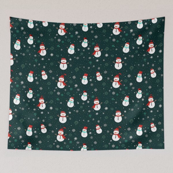 Item preview, Red and Green Cute Snowman, Composite Overlay Pattern #6 designed and sold by ARTficiallyAnon.