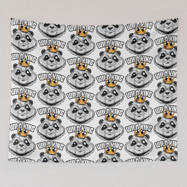 Item preview, King panda, panda face with crown, wild king panda head designed and sold by GreyStanzione1.