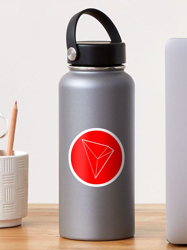 Tron Trx Crypto Currency Icon Red Sticker By Ambientred Redbubble