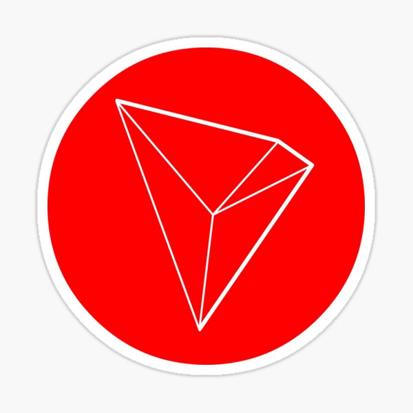 Tron Trx Crypto Currency Icon Red Sticker By Ambientred Redbubble