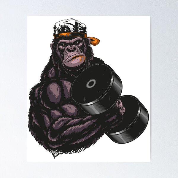 Gorilla Weightlifting in Fitness Gym - Poster Print, Wall Art, Home Decor,  and Postcard - PrintStarTee