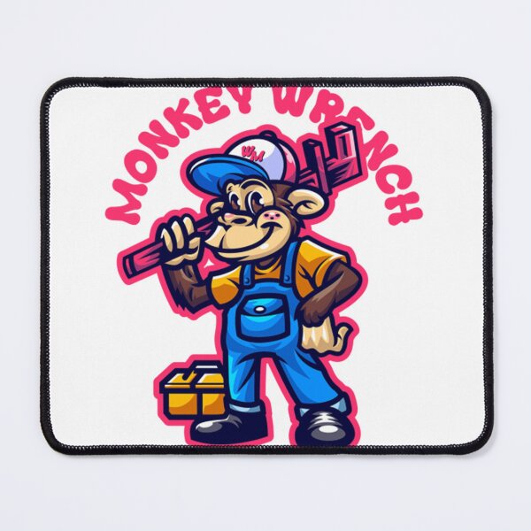 Item preview, Monkey Wrench Happy Funny Car Mechanic Retro Cartoon Vintage Comic  designed and sold by JeannetteJGray.