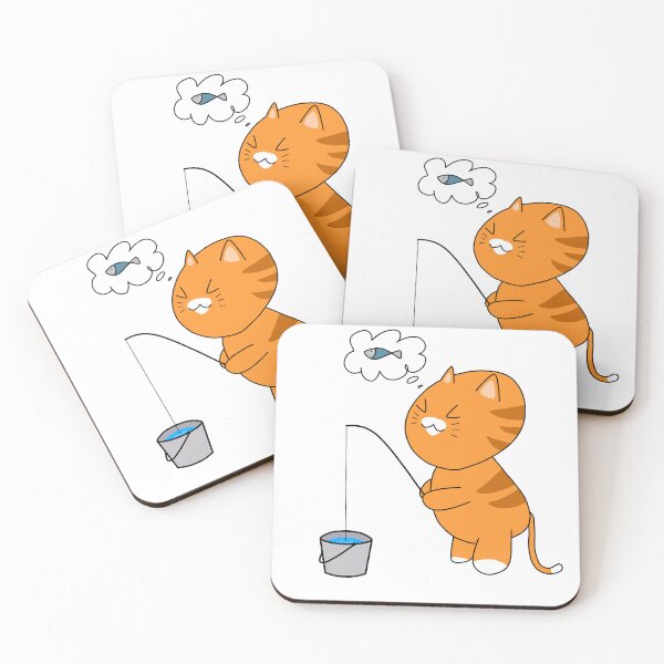 Item preview, Cat fishing cartoon  designed and sold by Seemefirst.