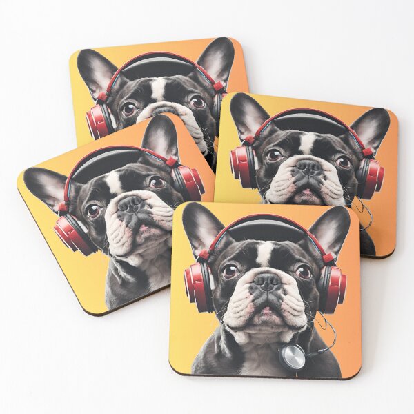 Item preview, French Bulldog with Headphones designed and sold by Mariana Piana.