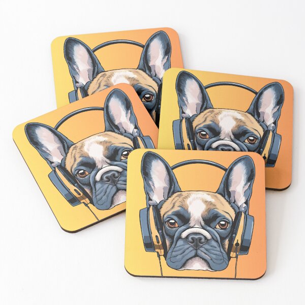 Item preview, French Bulldog with Headphones designed and sold by Mariana Piana.