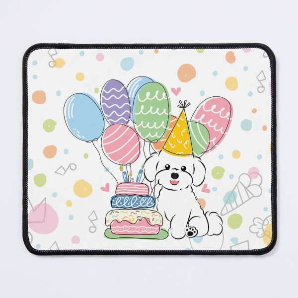 Item preview, White Bichon Frise Puppy Birthday Party 2 designed and sold by Lulupainting.