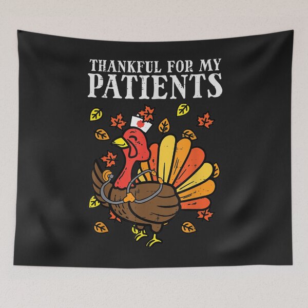 Item preview, Thankful For Patients Turkey Nurse Thanksgiving Fall Scrub designed and sold by William Parker.