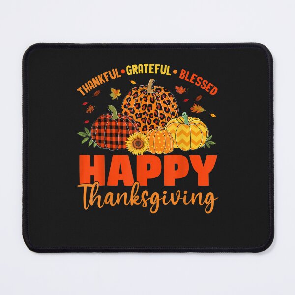 Item preview, Thankful Grateful Blessed Leopard Plaid Pumpkin Thanksgiving designed and sold by William Parker.