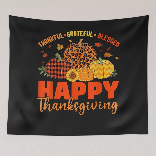 Item preview, Thankful Grateful Blessed Leopard Plaid Pumpkin Thanksgiving designed and sold by William Parker.