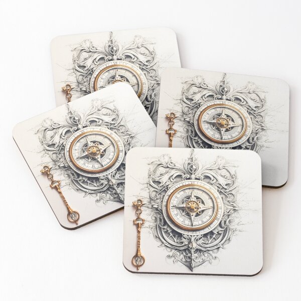 Item preview, high detailed ornate compass art print designed and sold by dcrc.