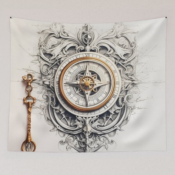 Item preview, high detailed ornate compass art print designed and sold by dcrc.