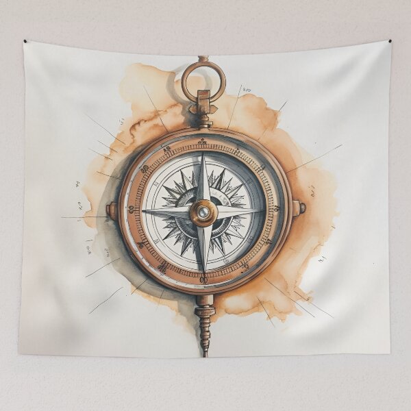 Item preview, high detailed ornate compass art print designed and sold by dcrc.