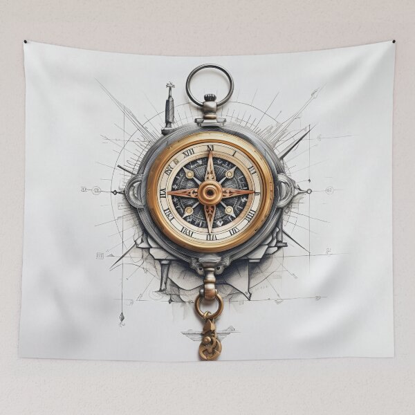 Item preview, high detailed ornate compass art print designed and sold by dcrc.