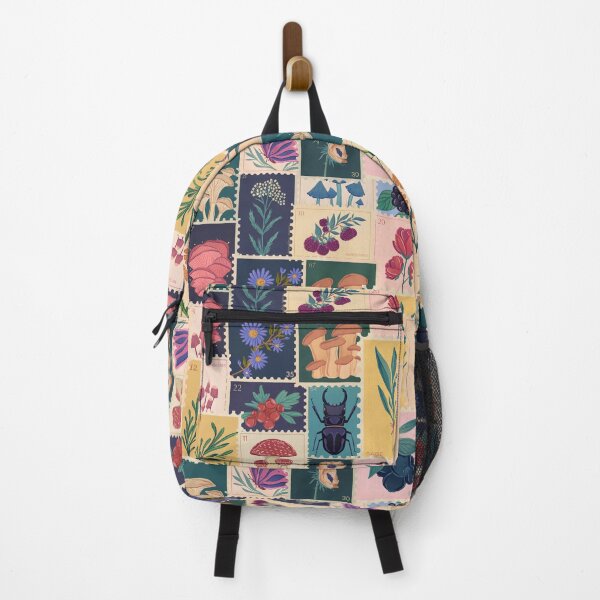 Item preview, Patchwork Vintage Stamps Print designed and sold by Calista Media.