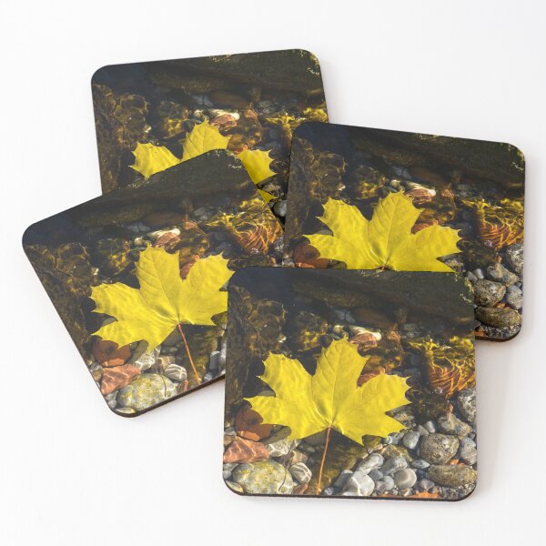 Item preview, Floating Bold Yellow Maple Leaf and Mercurial Sunlight Patterns designed and sold by Georgia Mizuleva.