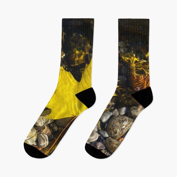 Item preview, Floating Bold Yellow Maple Leaf and Mercurial Sunlight Patterns designed and sold by Georgia Mizuleva.