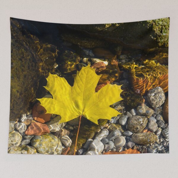 Item preview, Floating Bold Yellow Maple Leaf and Mercurial Sunlight Patterns designed and sold by Georgia Mizuleva.