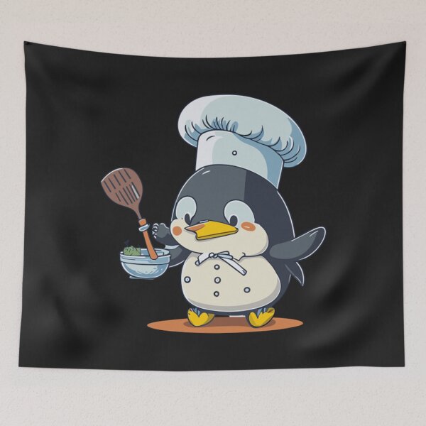 Item preview, Adorable Chef Penguin A Muted Color Kinetic Contour Vector Art  designed and sold by MarioELindeman.