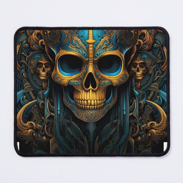 Item preview, Gold and turquoise skull designed and sold by WalterGomes.