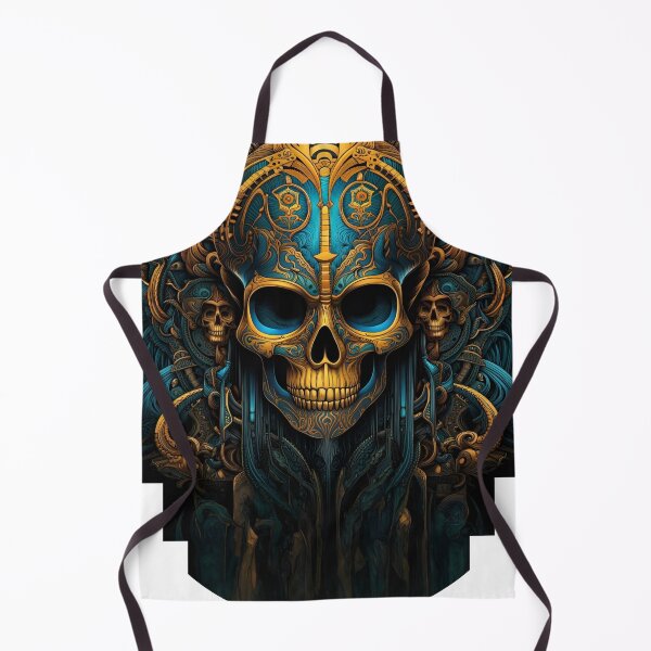 Item preview, Gold and turquoise skull designed and sold by WalterGomes.